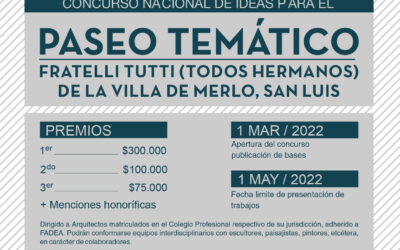 Concurso Nacional de Ideas. Paseo temático FRATELLI TUTTI (TODOS HERMANOS) Villa de Merlo