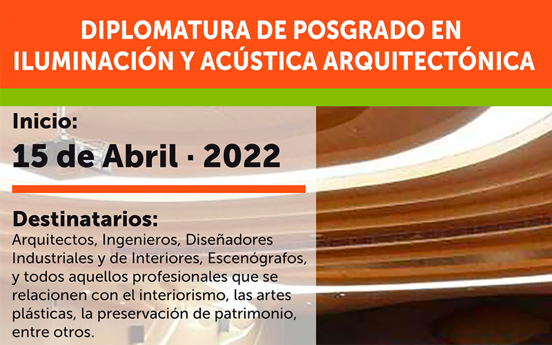 Diplomatura en iluminación y acústica arquitectónica