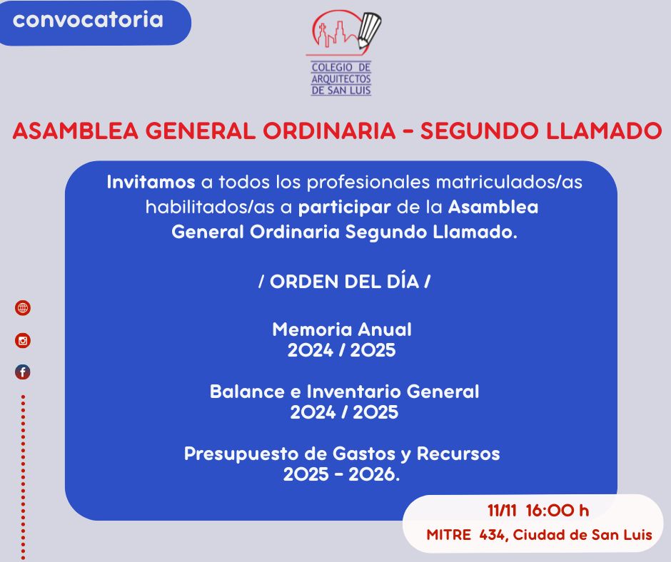 Convocatoria a Asamblea General Ordinaria Segundo Llamado